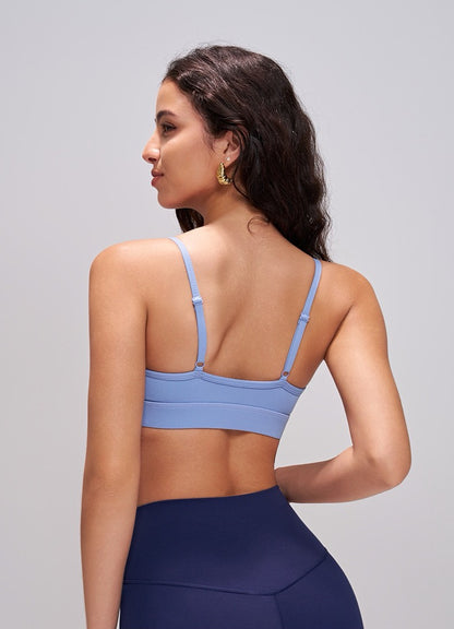 clean design yoga bra blue color