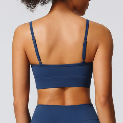 comfortable gym bra navy blue colour