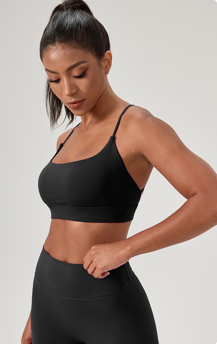 comfortable gym bra black