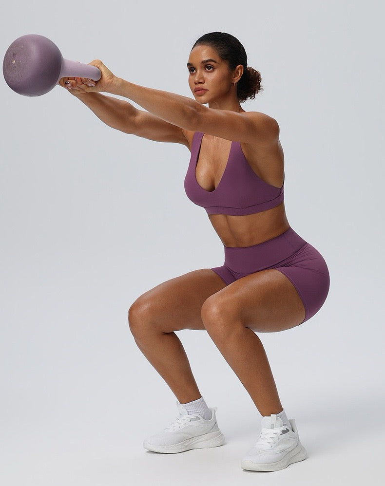 purple training sports bra