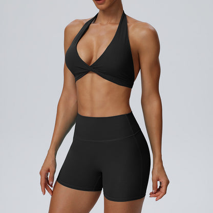 black workout outfit set for women