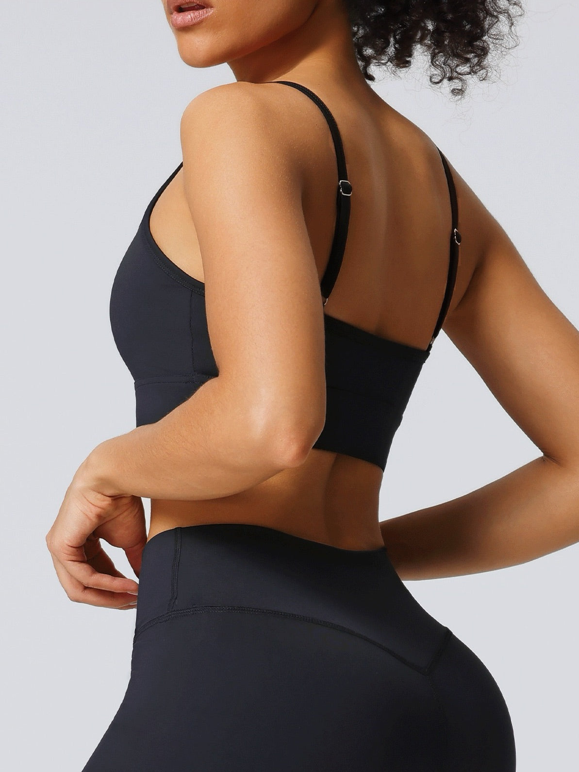 black comfortable workout top for women