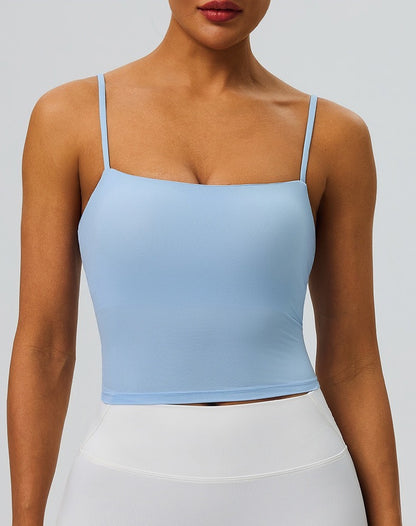blue padded yoga bra 