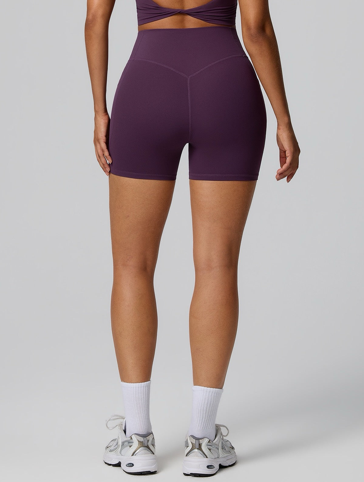 contour fit athletic shorts purple