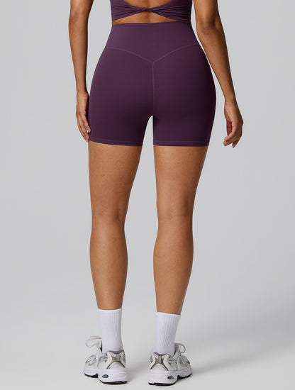 contour fit athletic shorts purple
