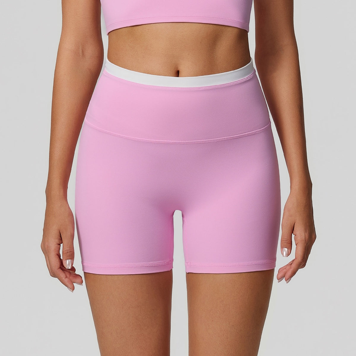 contrast color biker shorts 