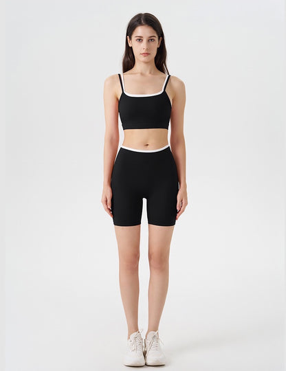 contrast trim gym set black