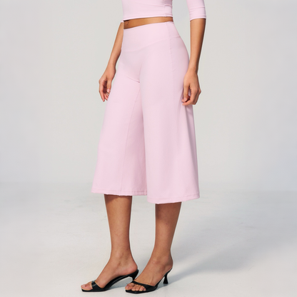cropped athleisure pants pink