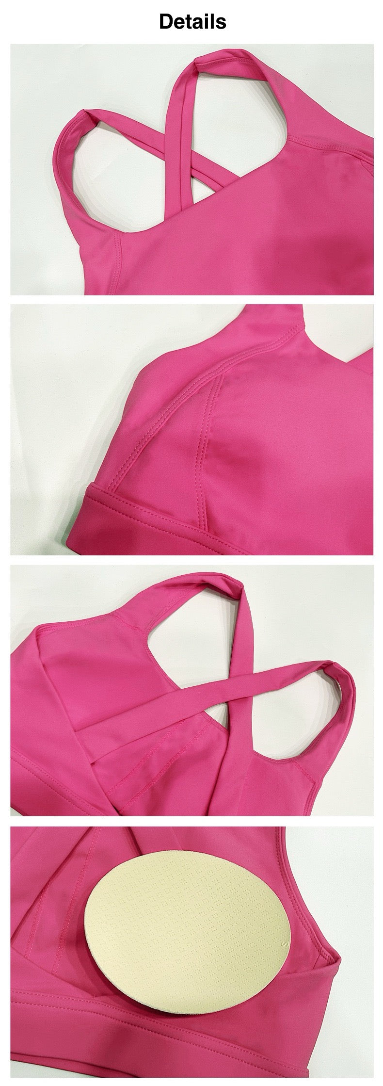 cross-back sports bra for yoga