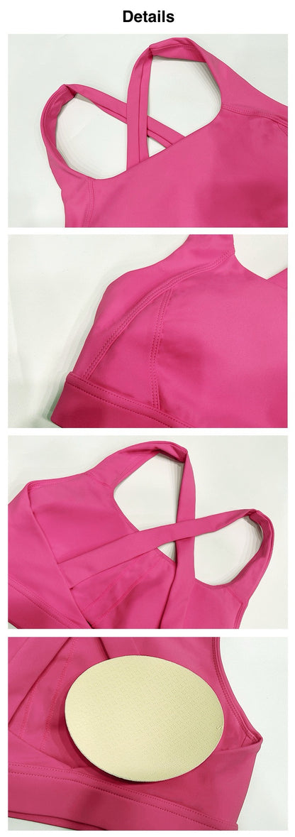 cross-back sports bra for yoga