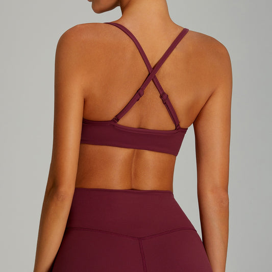 cross back sports bra