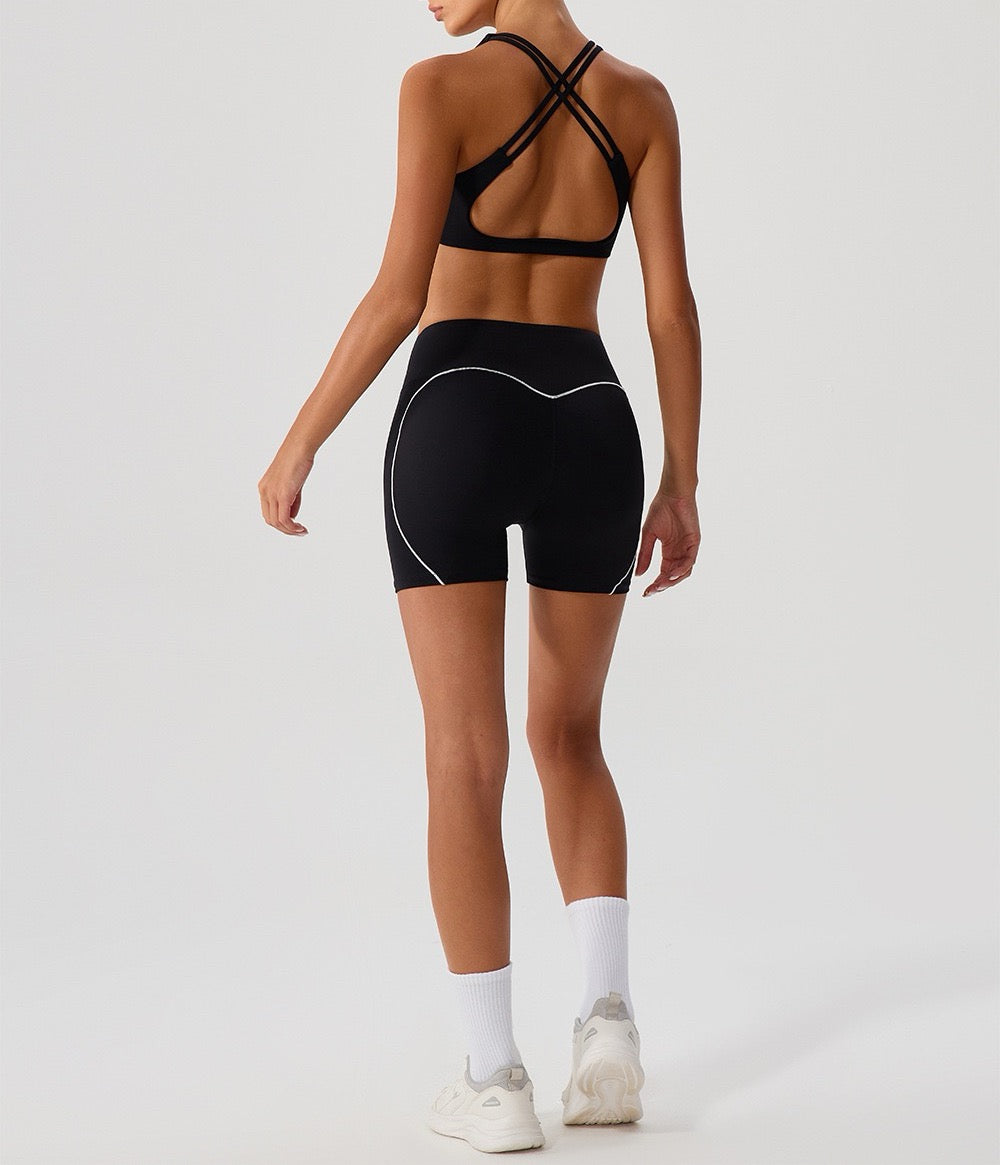 crossback gym bra black
