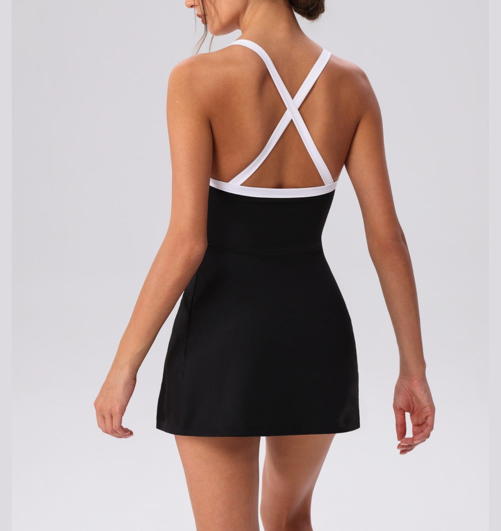 crossback sport dress black