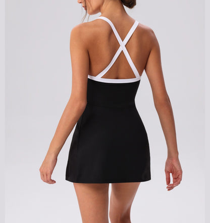 crossback sport dress black