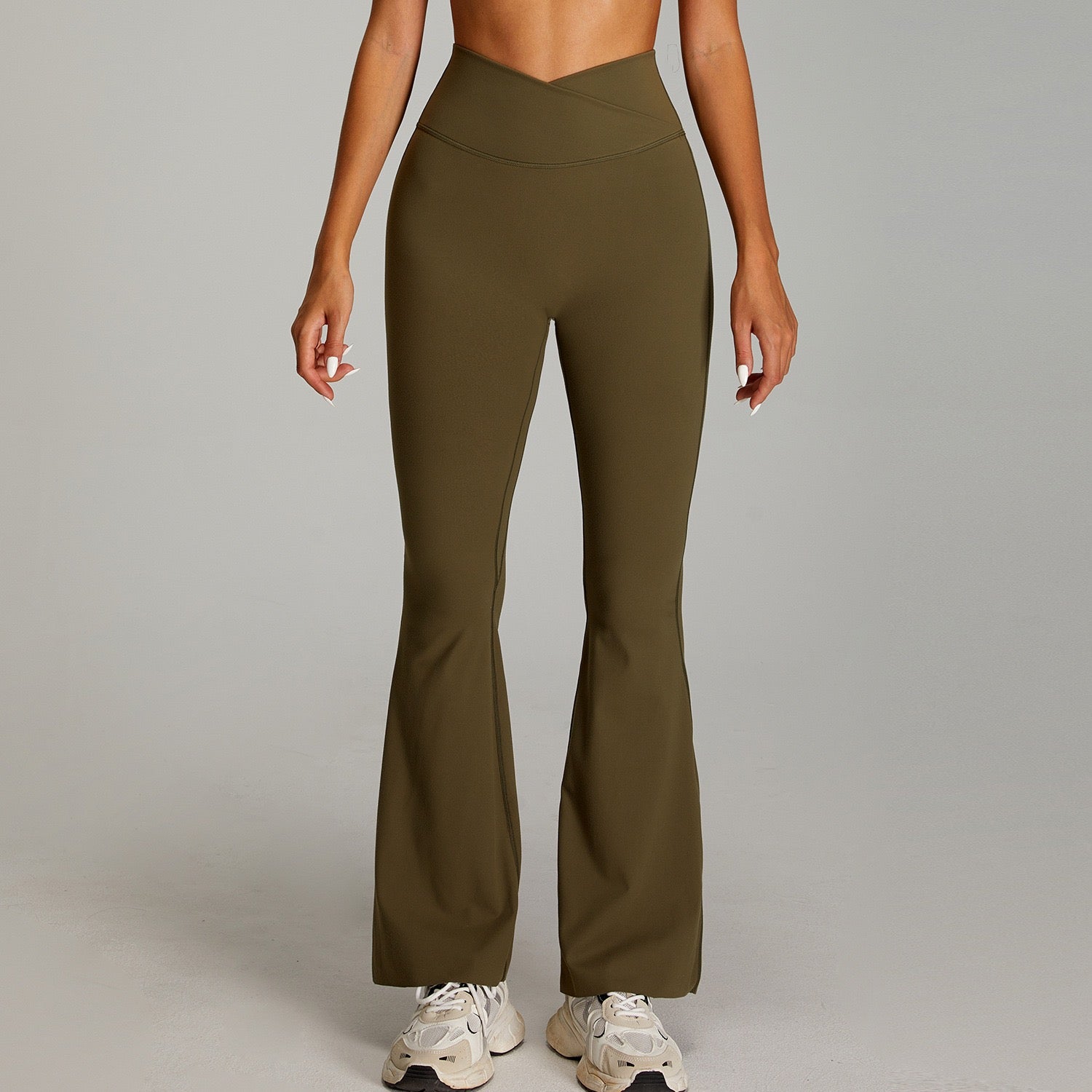 crossover V waist leggings for flattering fit