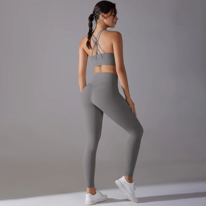 Women's Seamless 2-Piece Workout Set - Grey