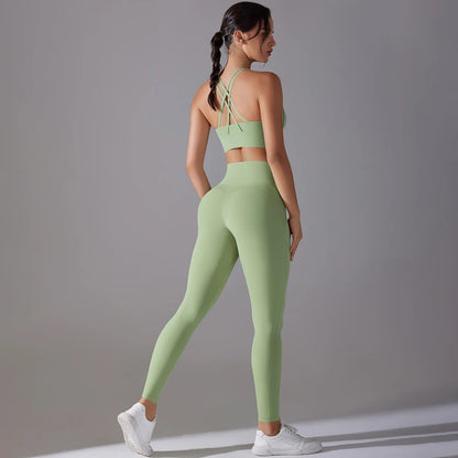 Women's Seamless 2-Piece Workout Set - Grey
