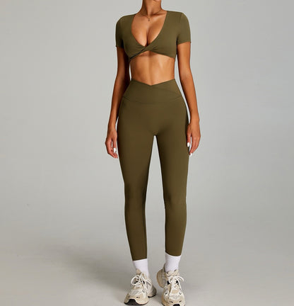 crossover waist activewear leggings