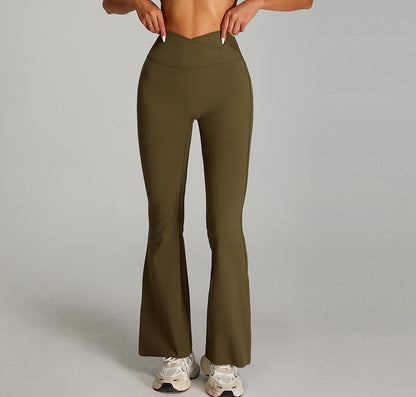 crossover waist band yoga pants