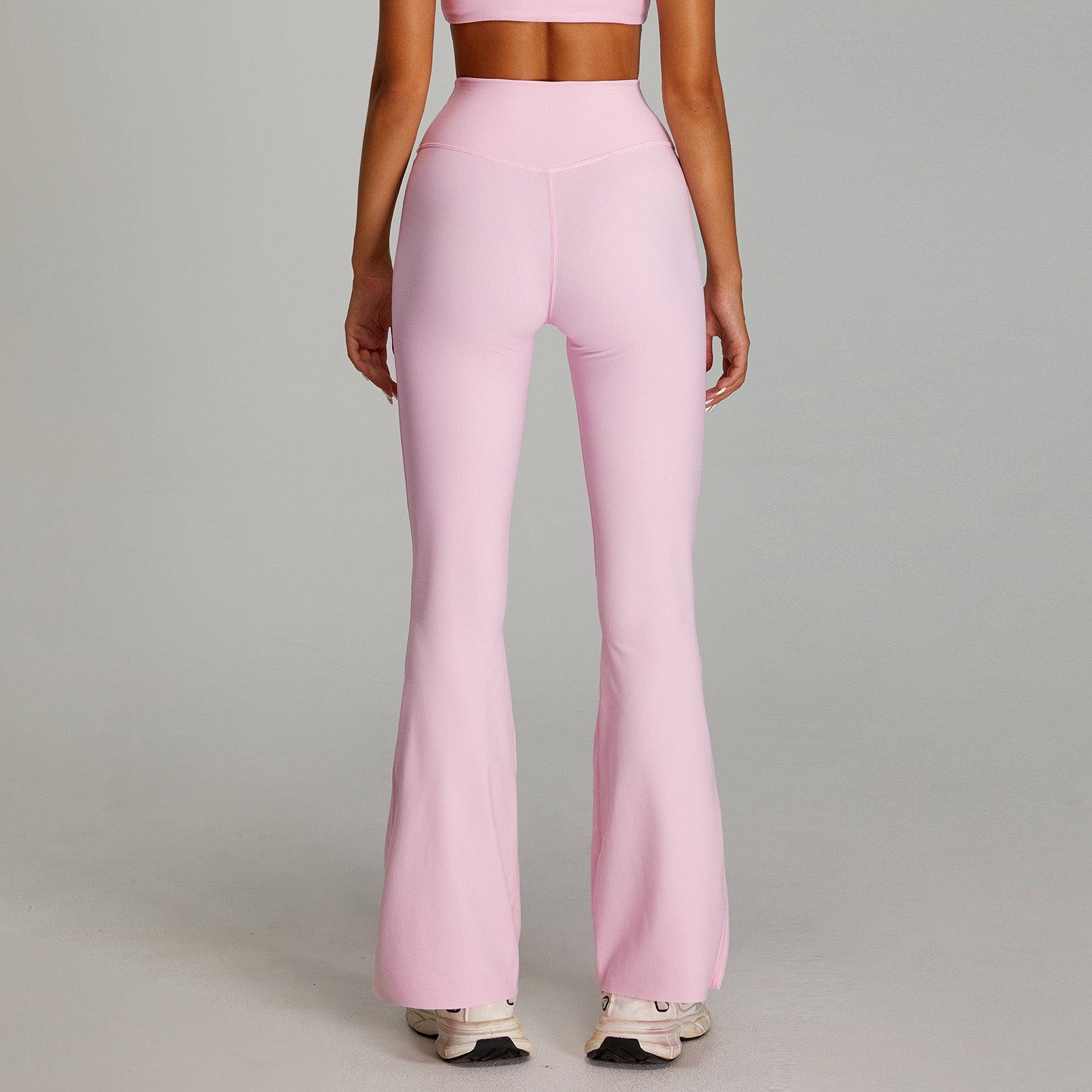 crossover waist flare leggings for pilates