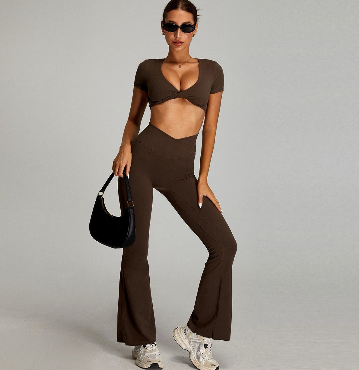 crossover waistband leggings for everyday wear