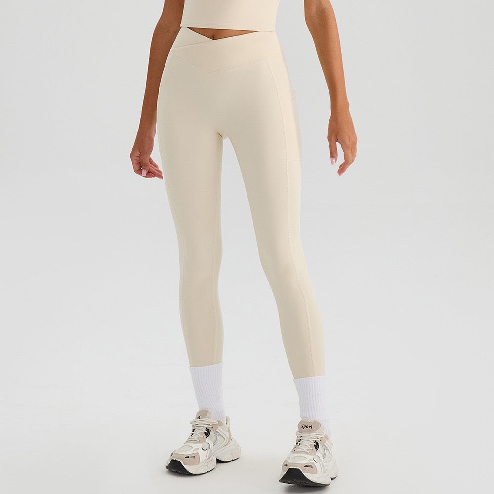 crosswaist leggings and crisscross top matching set