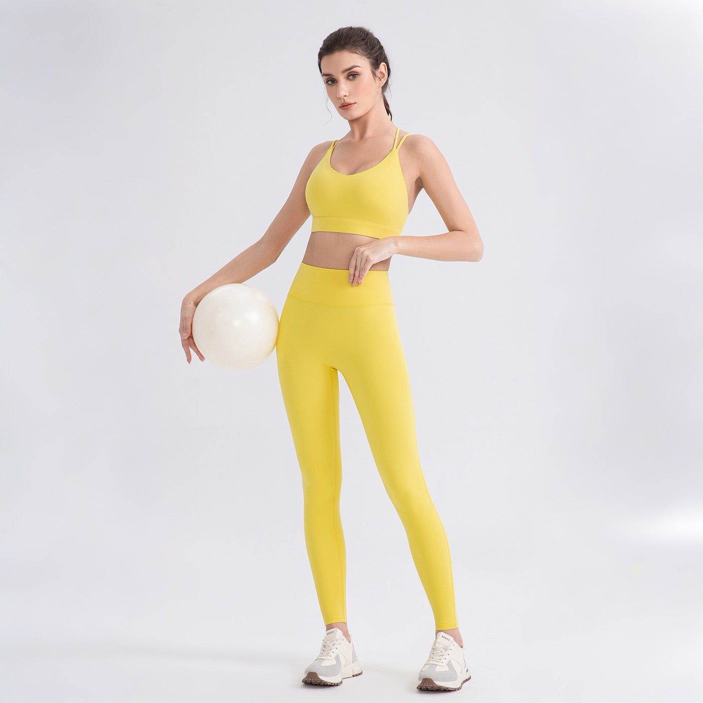 cute gym bra for women yellow color