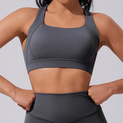 dark grey workout bra