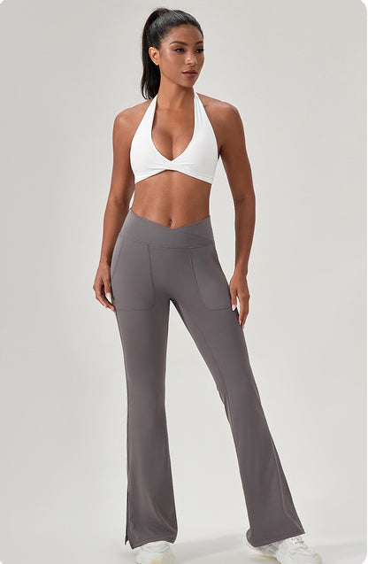 deep neckline activewear top white