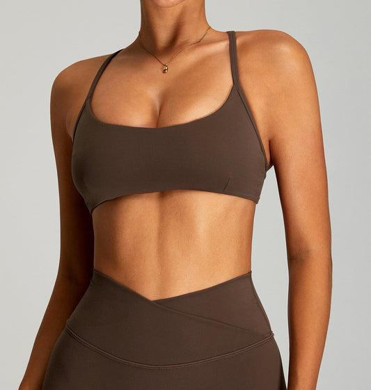double brushed fabric sports bra