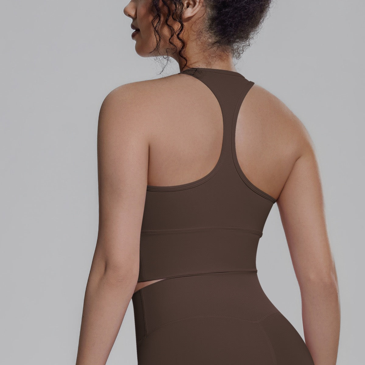 earthy tone sports bra top