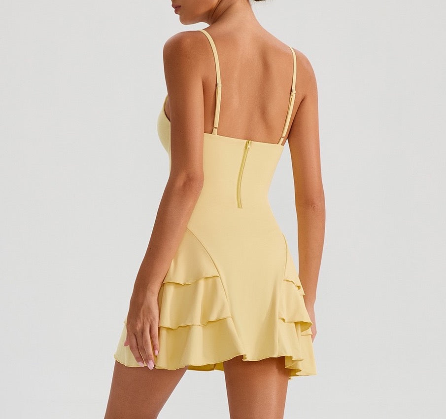 easy zip back mini dress