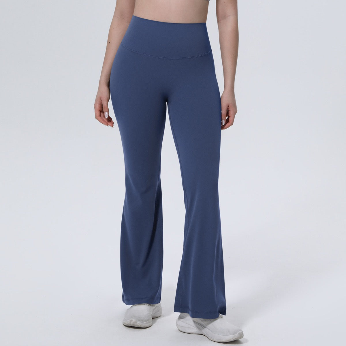 elevated athleisure flare leggings navy blue