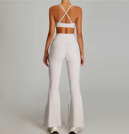 everyday crossover flare leggings with tummy control