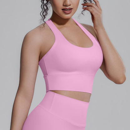 feminine workout crop top pink