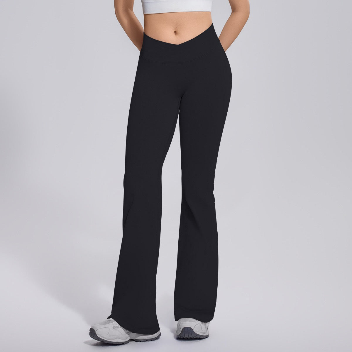 fitness flare pants black