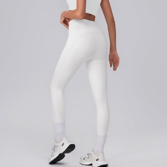white fitness leggings with contour fit 