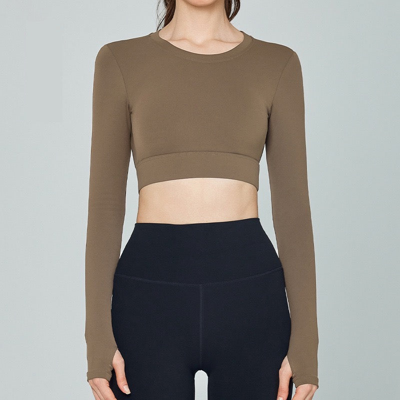 fitted long sleeve sports top