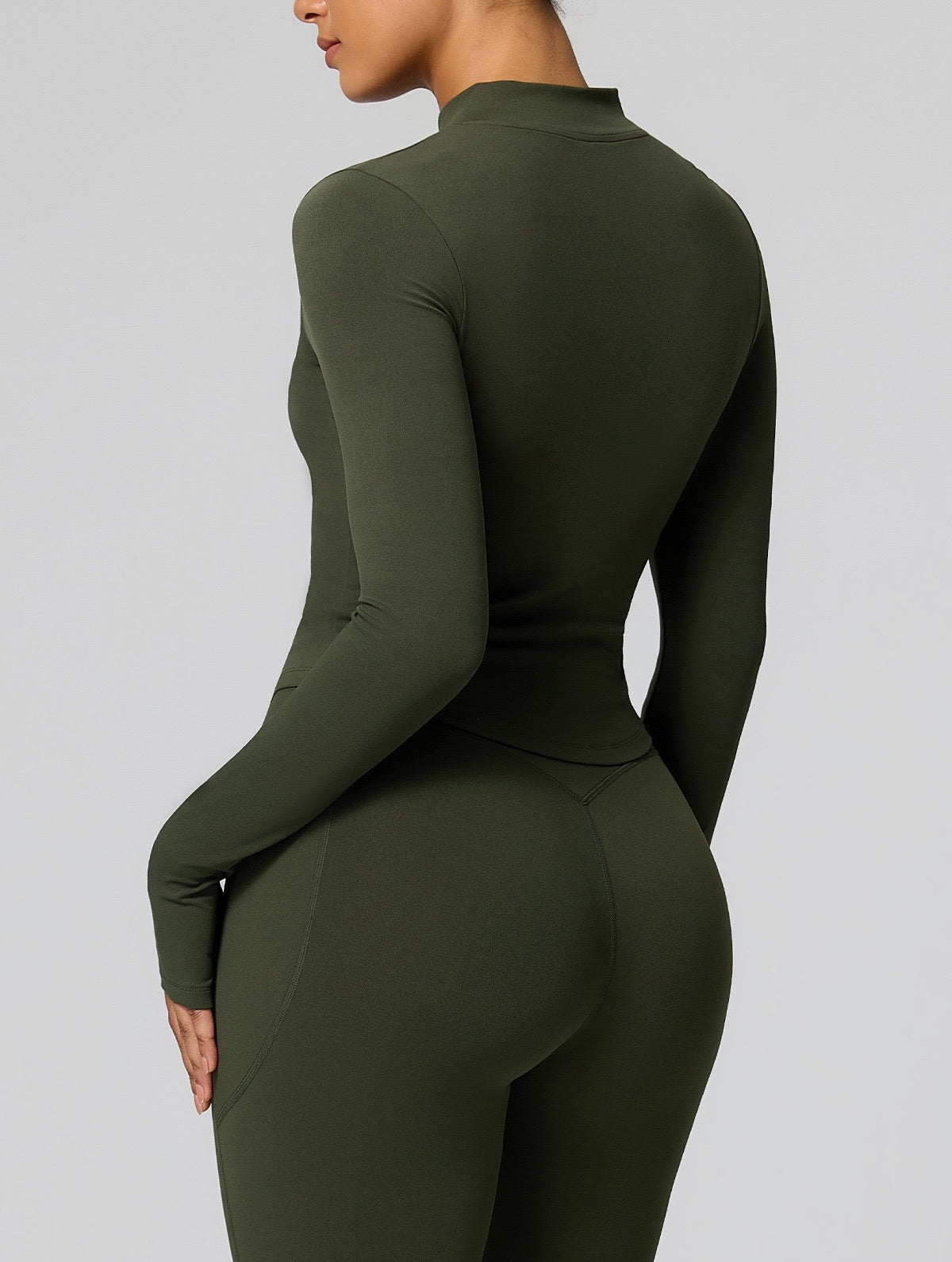 fitted yoga jacket green