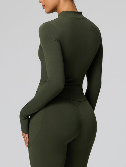 fitted yoga jacket green