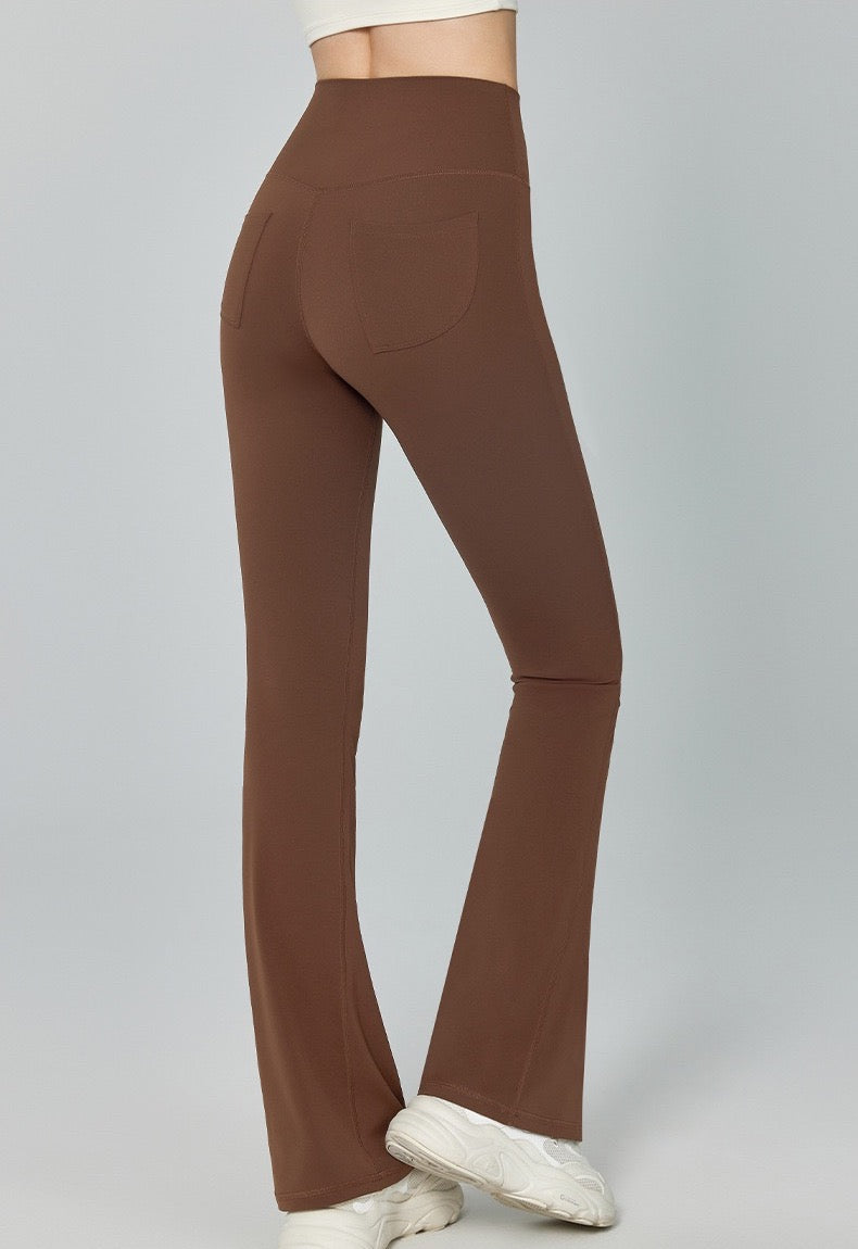 flare athletic pants with pockets