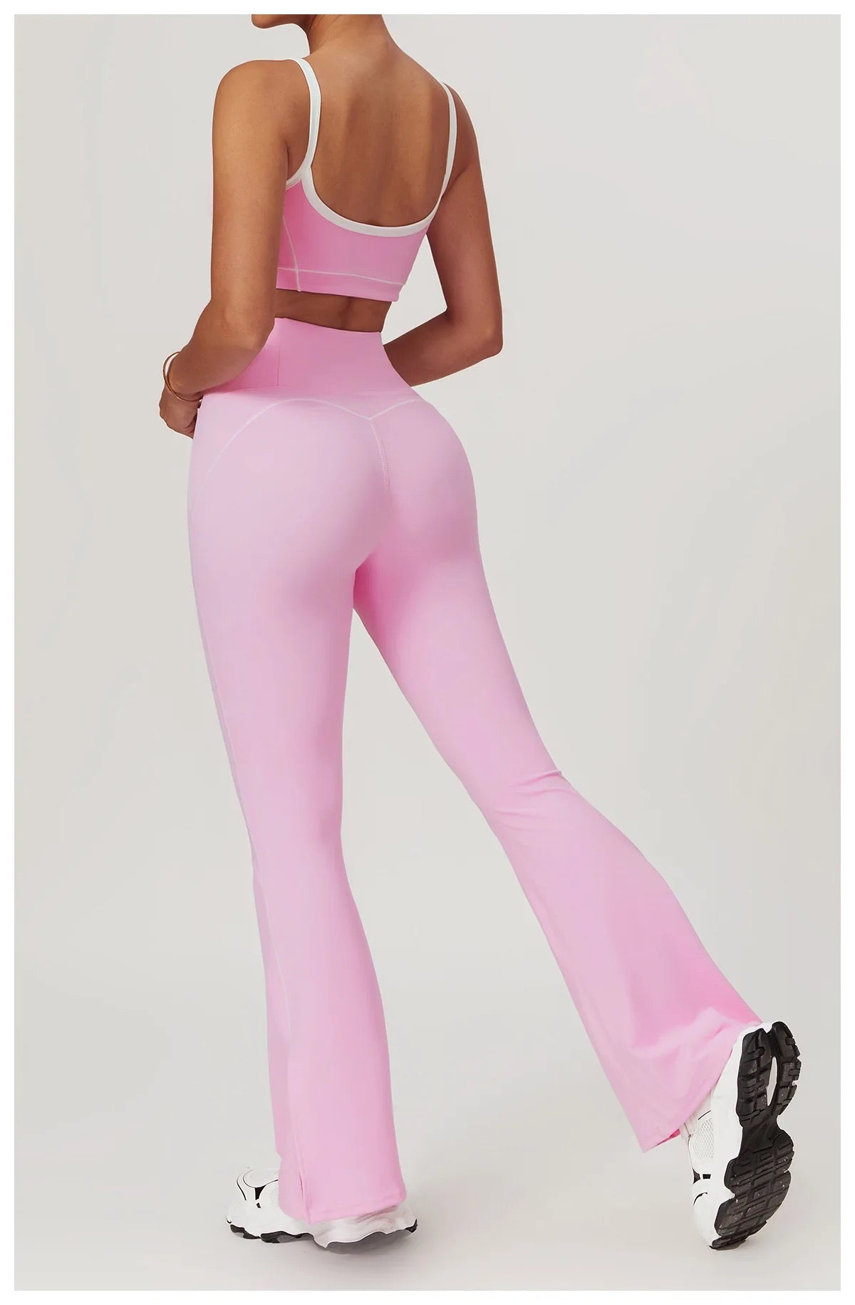 Power Curve Flare Leggings and Sports Bra Combo - Pink