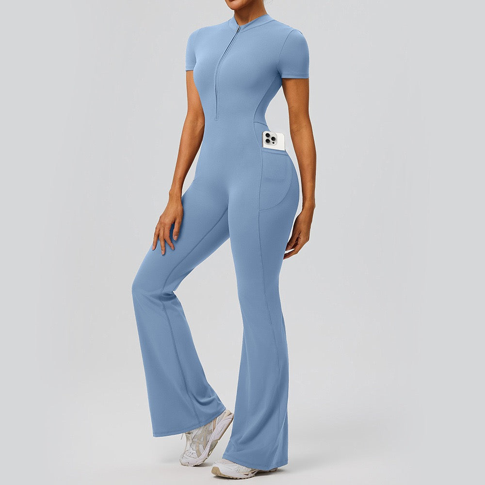 flared yoga jumpsuit one piece