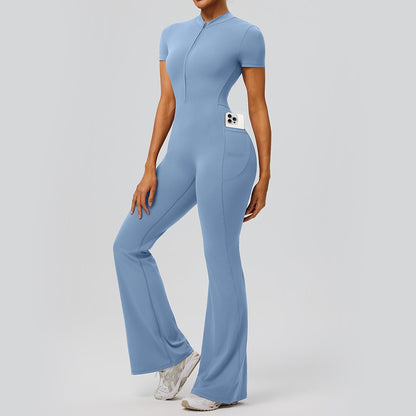 flared yoga jumpsuit one piece