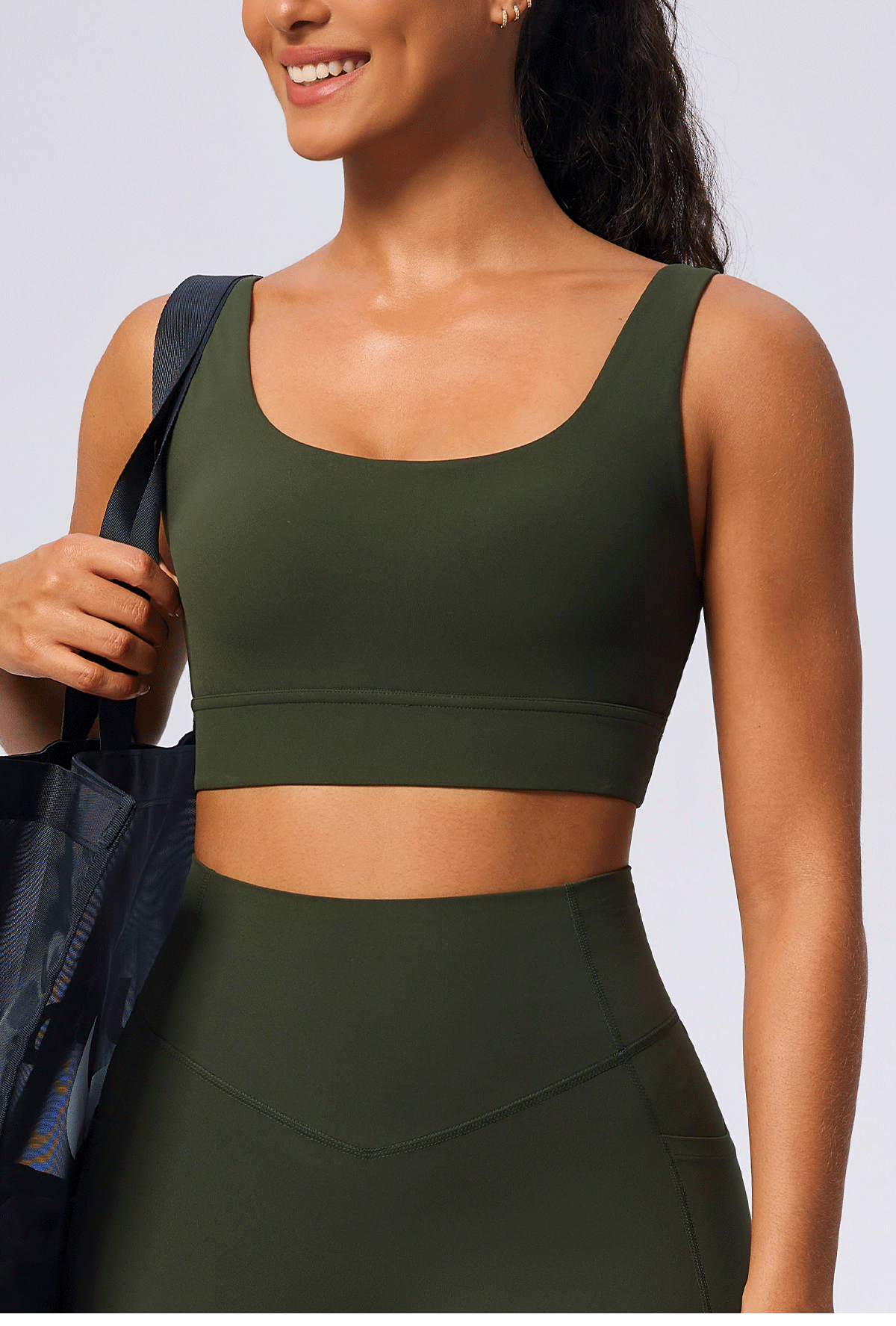 flattering U-neck activewear top