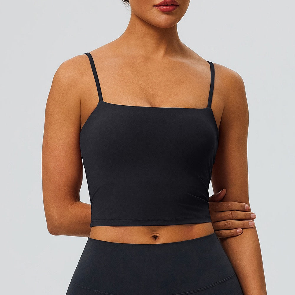 black gym training bra top