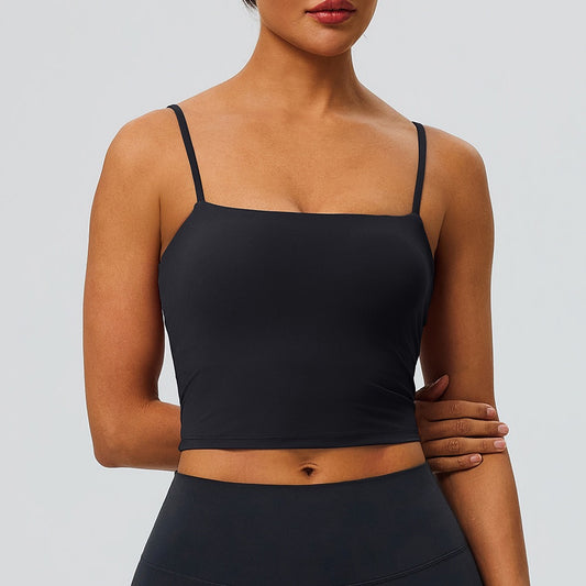 black gym training bra top