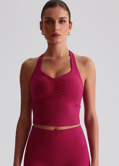 flattering ruched front activewear top