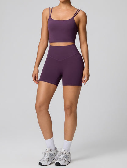 flattering square neck tank purple