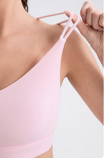 flexible stretch sports bra pink